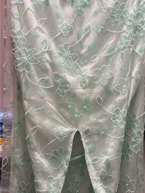 Peppermayo Mint Green Floral Embroidered Maxi Dress